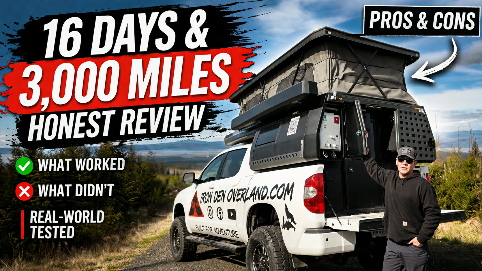 Load video: Honest Review | 3,000 Miles, 16 Days, No Backup | Iron Den Overland