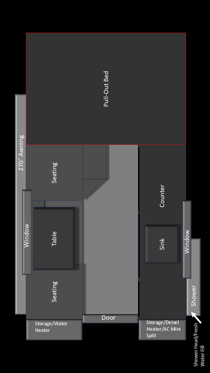 North / South Seating w/o Slideout Storage